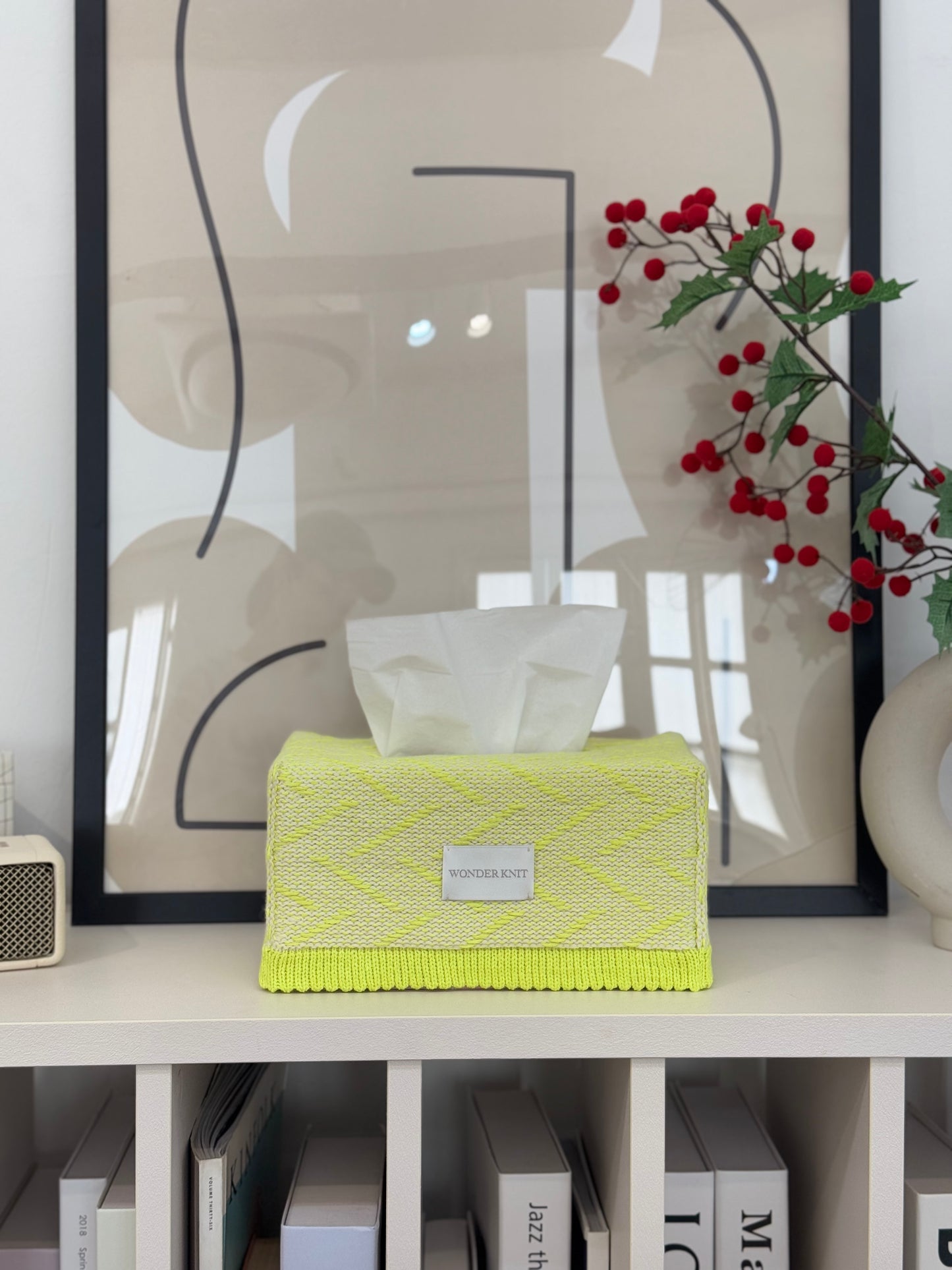 Weaving Tissue Cover _ GREEN YELLOW