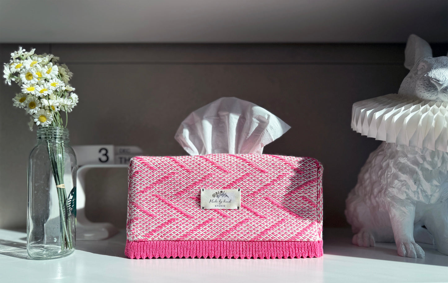 Weaving Tissue Cover _ DEEP PINK