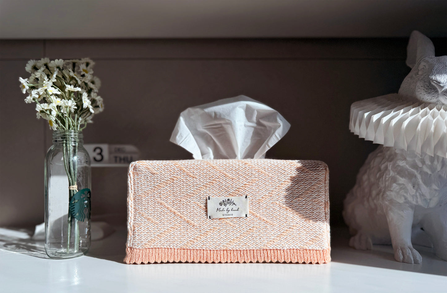 Weaving Tissue Cover _ PEACH PUFF