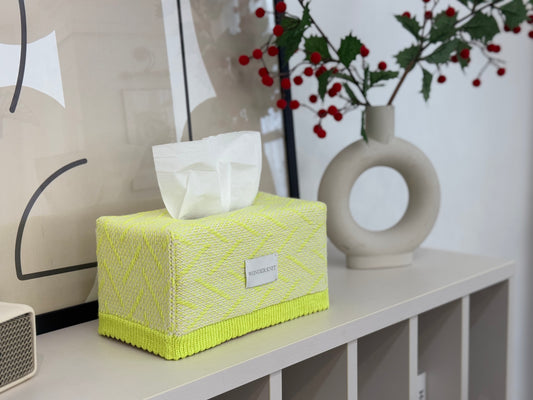 Weaving Tissue Cover _ GREEN YELLOW